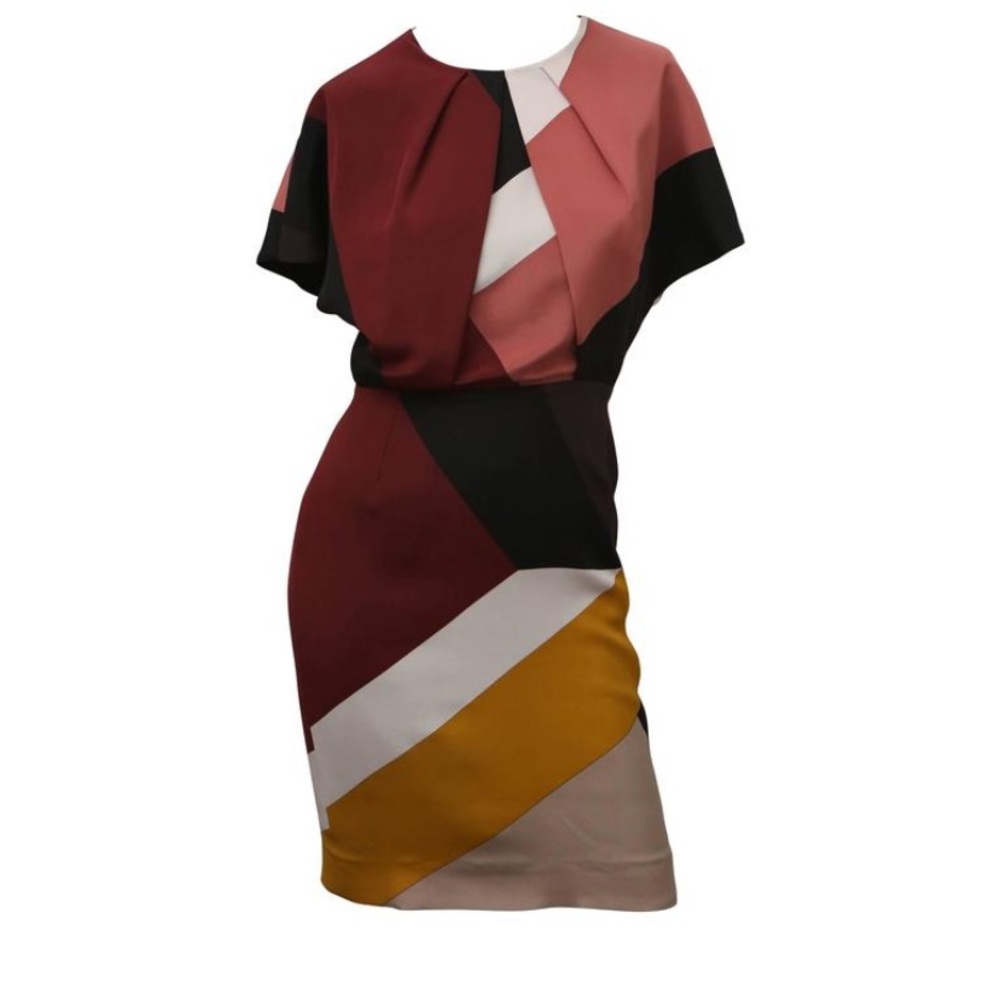 Fendi Multicolor Geometric Mini Dress